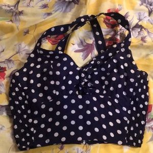 Trashy Diva Hottie top Blue Polka Dot 2